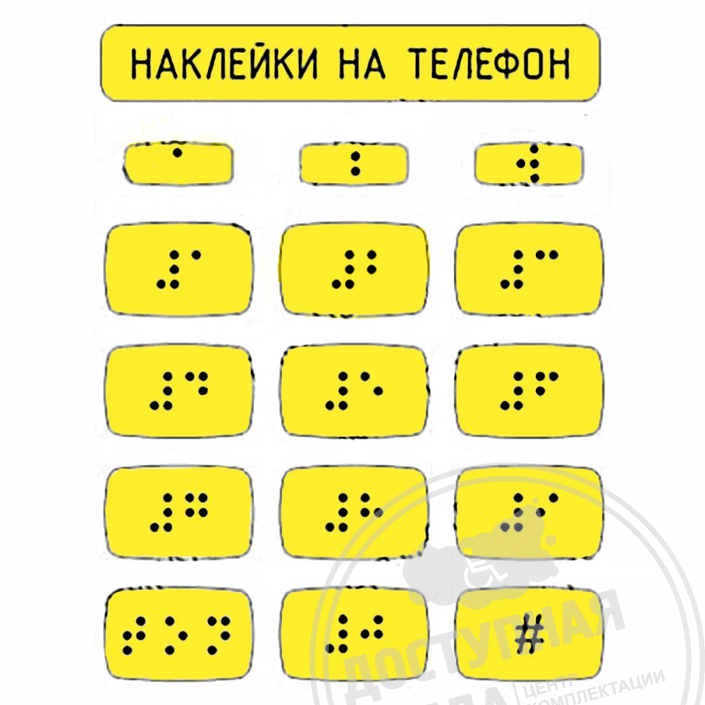 Набор тактильных наклеек для телефона 110x120мм: цена 306 ₽, оптом, арт.  10051